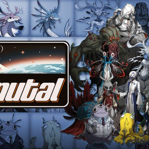 Ilustración principal del videojuego Donutal mostrando el logotipo sobre un mapa de la Tierra y una variedad de criaturas extraterrestres de distintos aspectos, colores y vestimentas.