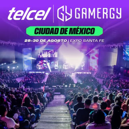 Arena de esports con público frente a un escenario iluminado y pantallas gigantes durante un evento de gaming.