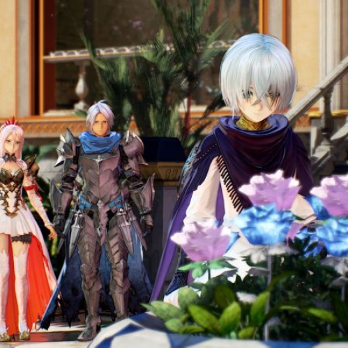Escena de “Tales of Arise – Beyond the Dawn Edition” mostrando a varios personajes principales en un entorno de fantasía dentro de Nintendo Switch 2.