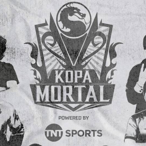 Retrato grupal estilizado de competidores alrededor de un emblema central inspirado en un torneo de combate, con estética oscura y detalles ornamentales.