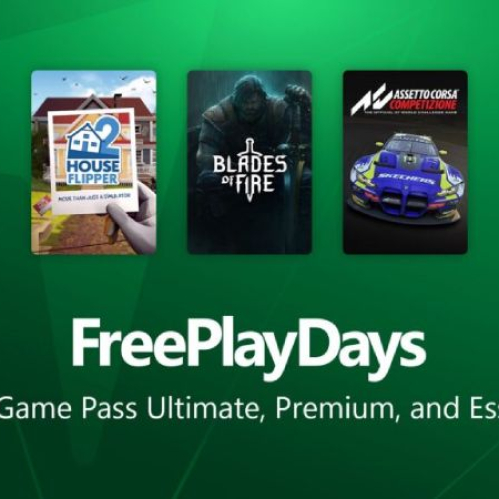 Material promocional con tres portadas de videojuegos sobre un fondo verde asociado a Xbox.