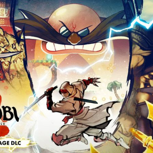 Ilustración con Joe Musashi al centro rodeado de villanos icónicos de SEGA.