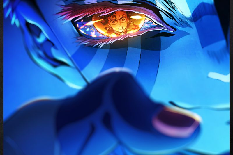 Demon Slayer Castillo Infinito regresa a SCREENX en México Póster promocional de “Demon Slayer: Kimetsu no Yaiba Castillo Infinito” en formato SCREENX con un primer plano de Akaza y el reflejo de Tanjiro en su ojo.