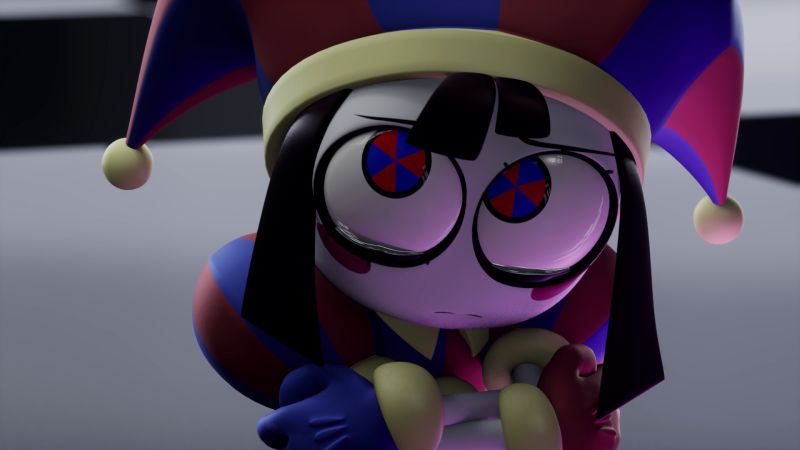 Personaje con sombrero multicolor y ojos hipnóticos.