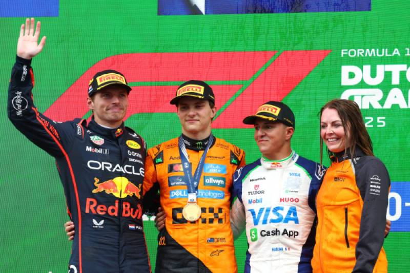 Hadjar logra su primer podio y Verstappen termina segundo en Zandvoort 