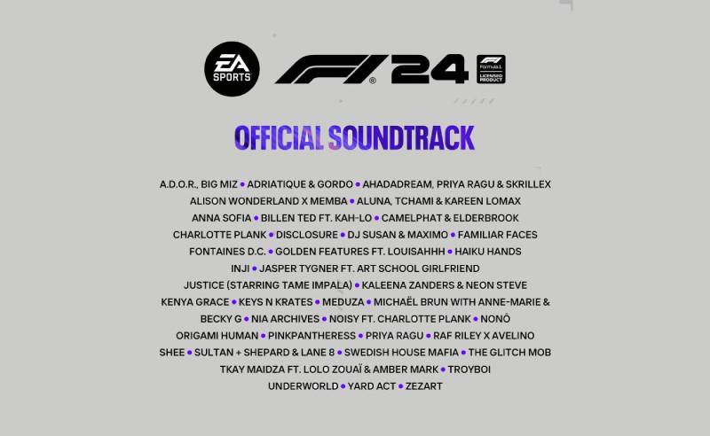 EA Sports F1 24: Un soundtrack internacional de música electrónica