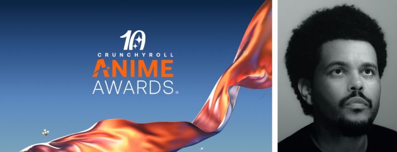The Weeknd — Crunchyroll Anime Awards 2026 Composición con el logotipo de los Crunchyroll Anime Awards y un retrato en blanco y negro de The Weeknd.