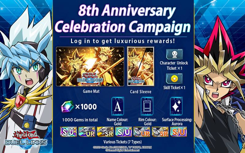 Yu-Gi-Oh! DUEL LINKS celebra su 8º aniversario con grandes sorpresas