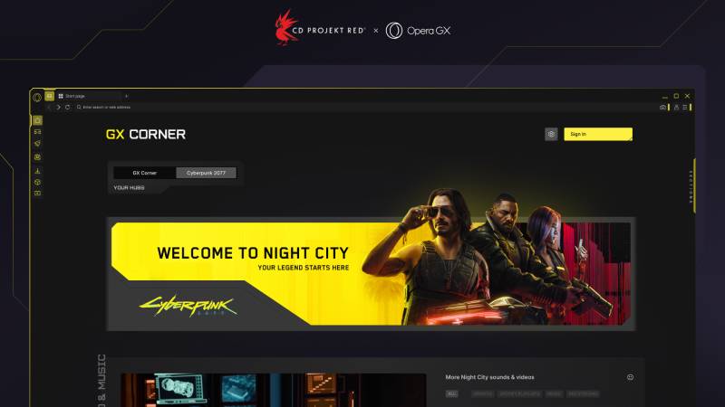 Opera GX presenta el primer Hub oficial de Cyberpunk 2077