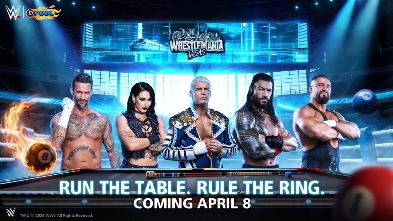 Superestrellas de WWE llegan a 8 Ball Pool con evento especial durante WrestleMania 