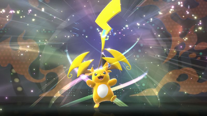Ilustración de un Pokémon de tipo Eléctrico generando un rayo ascendente rodeado de destellos y energía luminosa.