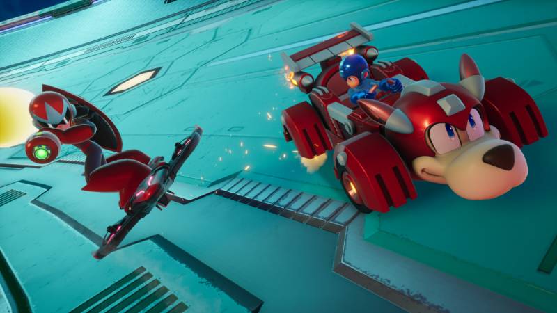 Mega Man en Sonic Racing: CrossWorlds