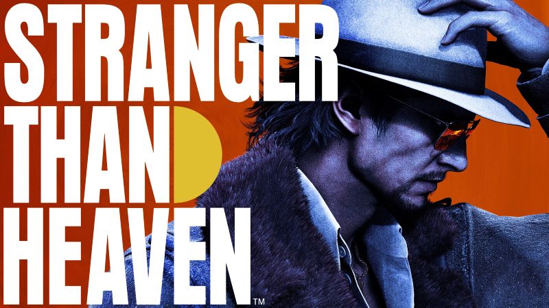 Arte promocional de “Stranger Than Heaven” Retrato estilizado de un personaje con sombrero y gafas, sobre un fondo naranja con el título “Stranger Than Heaven”.