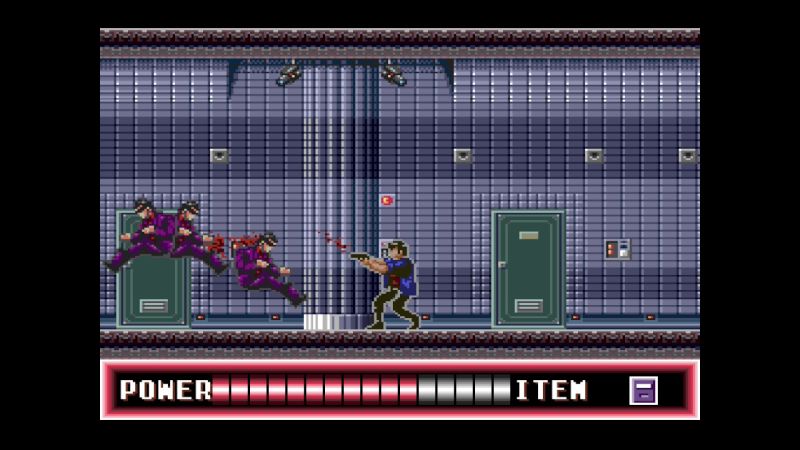 City Hunter — Combate lateral Personaje disparando contra enemigos en entorno industrial retro.