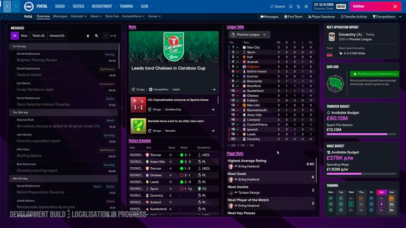 Football Manager 27 presenta su nueva interfaz y mejoras de navegación para noviembre